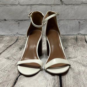 Charlotte Russe White Heels with Ankle Band, Size 9, Pre-owned